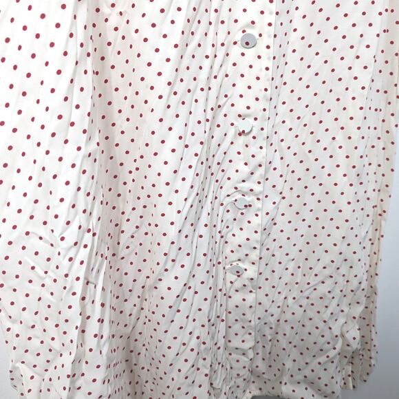 Vtg Stephanie Queller Dress Women's Sz 16 Large Cream Red Polka Dot Classic - Picture 4 of 8
